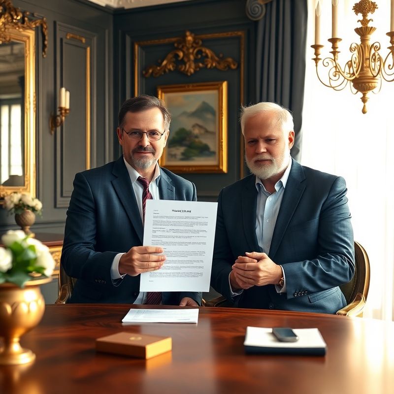Poradce prezentující tištěný finanční plán klientovi u kancelářského stolu